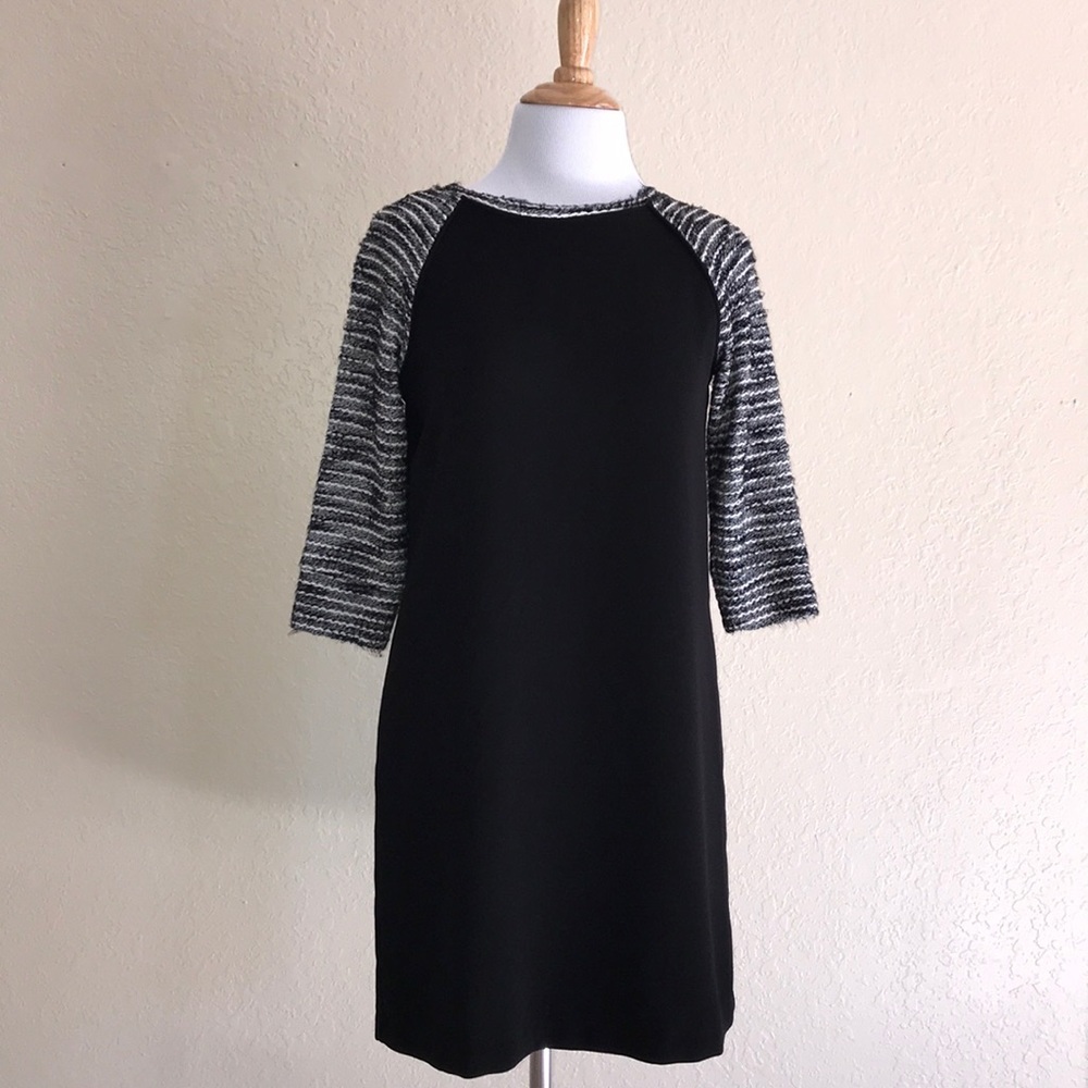 LOFT Black Striped Casual Dress 2P